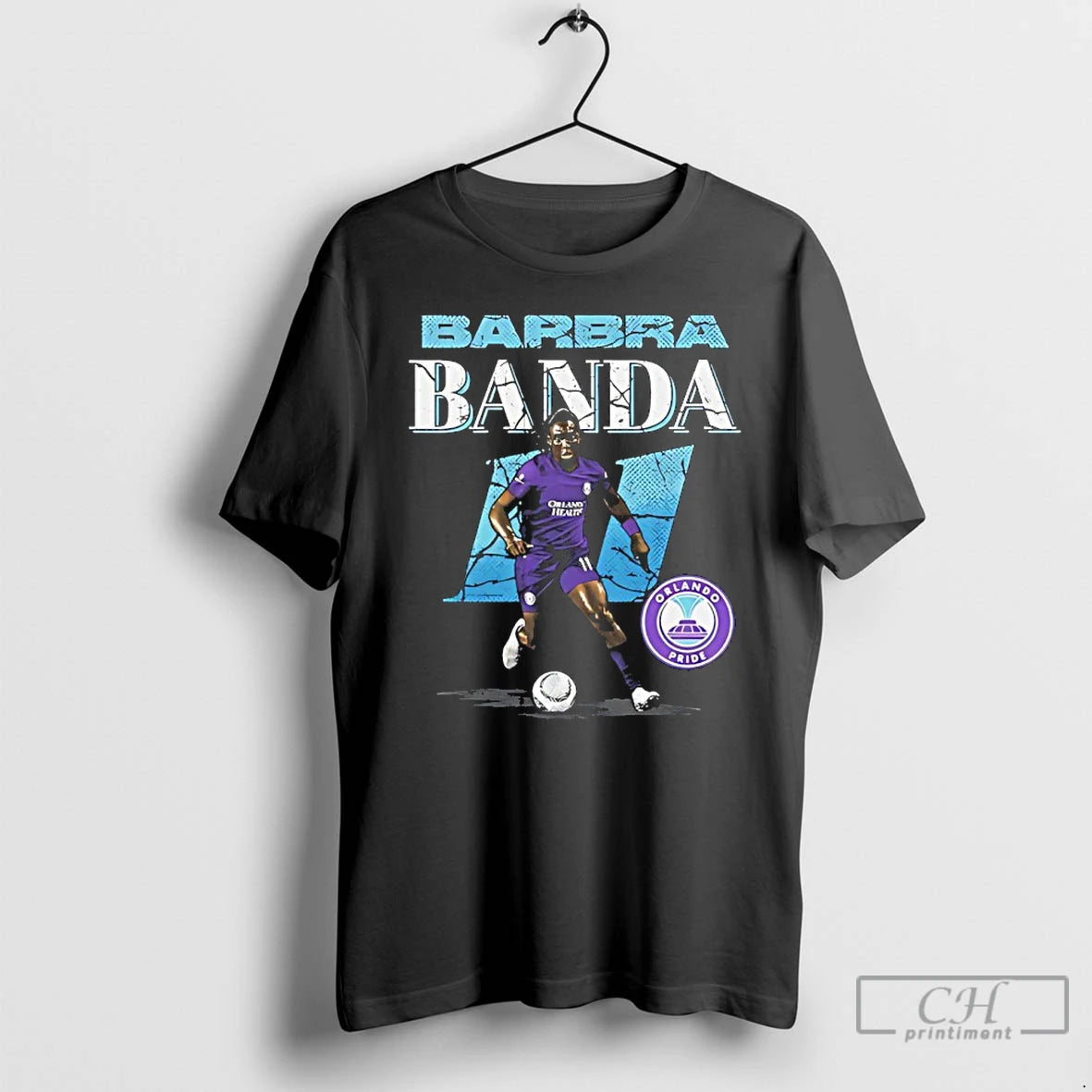 Premium Barbra Banda 11 Orlando Pride Cracked Name And Number Retro T-Shirts, Hoodie, Sweatshirt | RetroVerseTees.com
