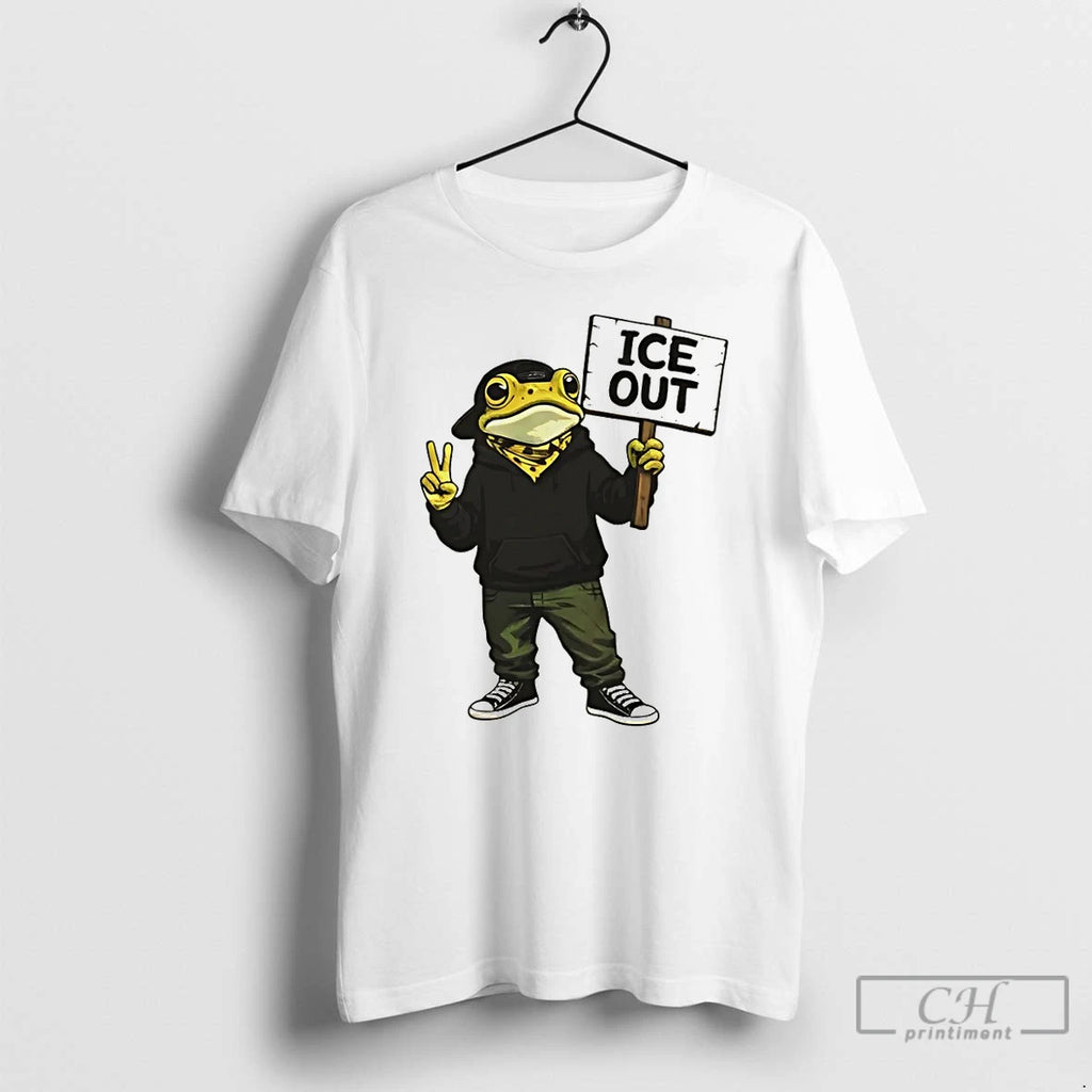 Premium Bunny Ice Out Frog Peaceful Resistance Concho Fuck Ice T-Shirts, Hoodie, Sweatshirt | RetroVerseTees.com
