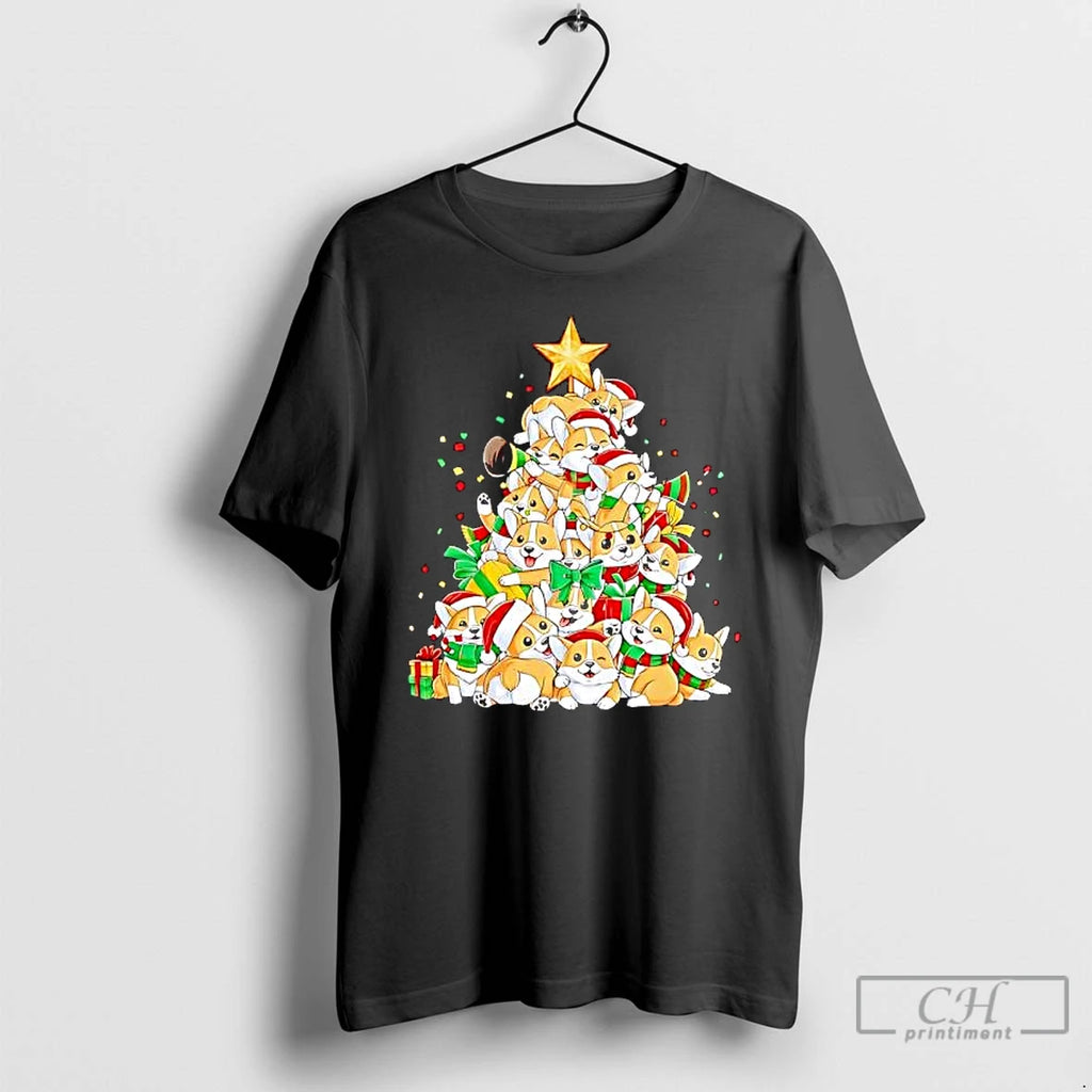Premium Corgi Christmas Tree Trends Stylish T-Shirts, Hoodie, Sweatshirt | RetroVerseTees.com
