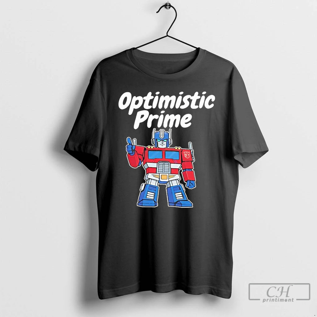 Premium Elon Musk Wearing Optimistic Prime T-Shirts, Hoodie, Sweatshirt | RetroVerseTees.com