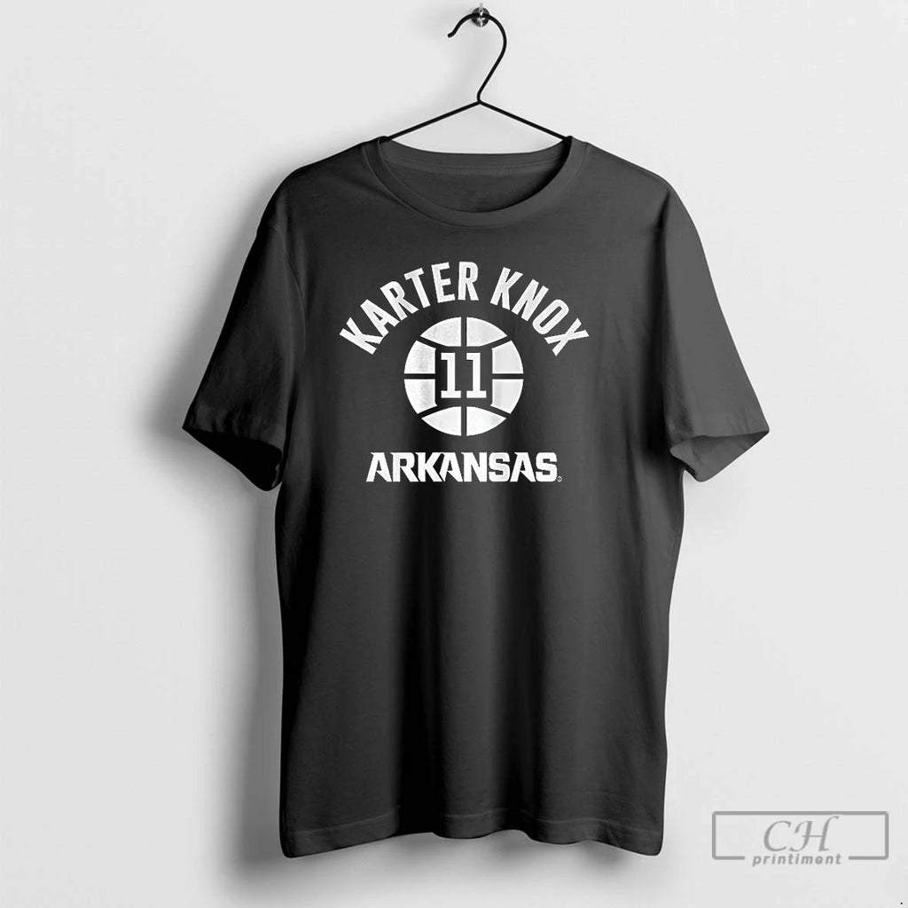 Premium Karter Knox Arkansas Razorbacks Basketball Name Number 11 Ball T-Shirts, Hoodie, Sweatshirt | RetroVerseTees.com