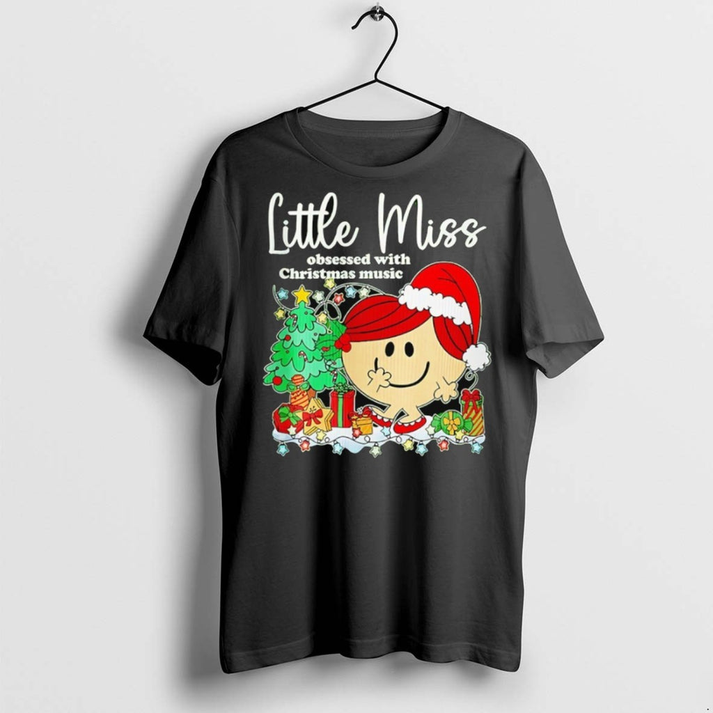 Premium Little Miss Obsessed With Christmas Music T Shirts