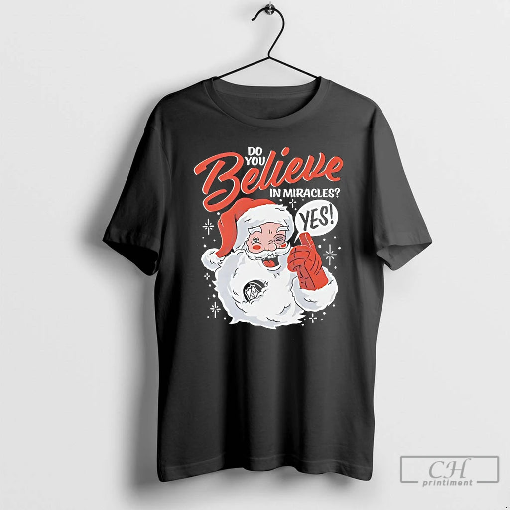 Premium Santa Do You Believe In Miracles Yes T-Shirts, Hoodie, Sweatshirt | RetroVerseTees.com