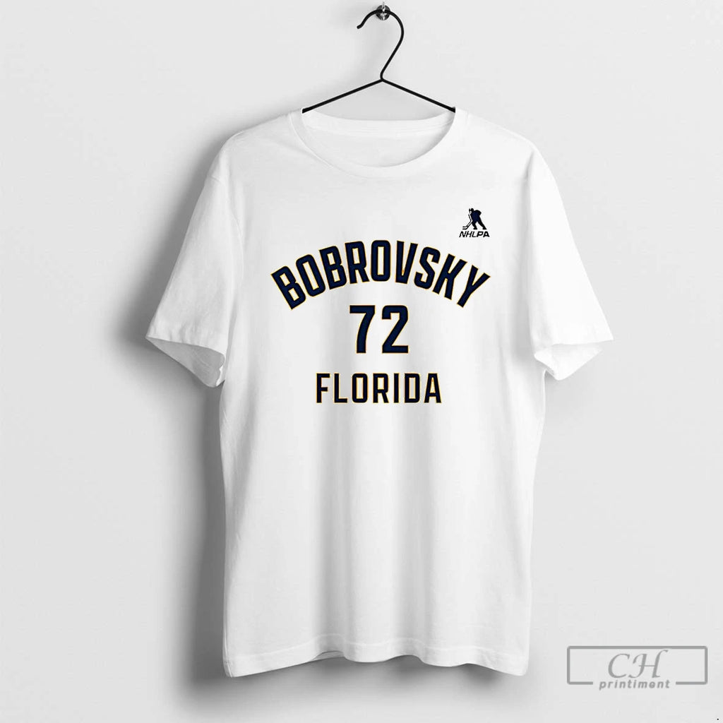 Premium Sergei Bobrovsky Florida Panthers Ice Hockey Name And Number 72 T-Shirts, Hoodie, Sweatshirt | RetroVerseTees.com