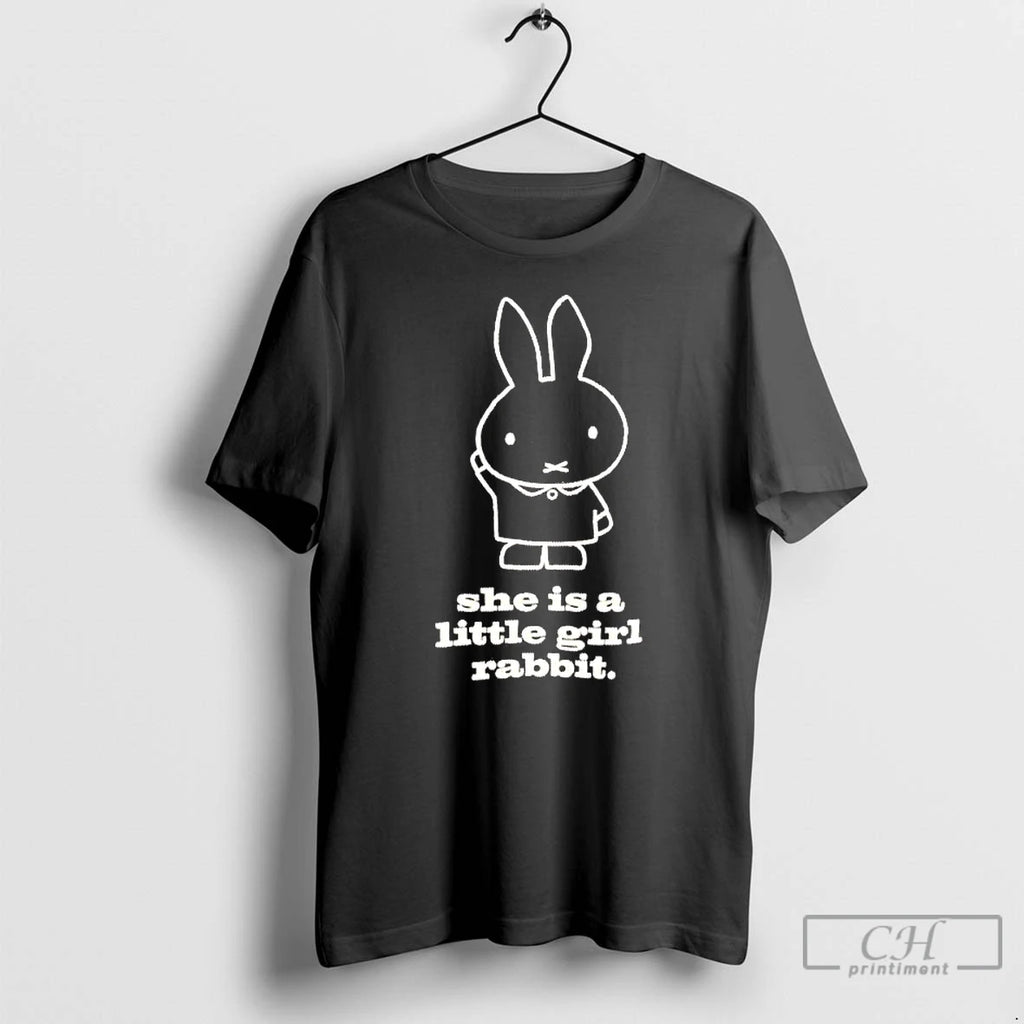 Premium She Is A Little Girl Rabbit T-Shirts, Hoodie, Sweatshirt | RetroVerseTees.com