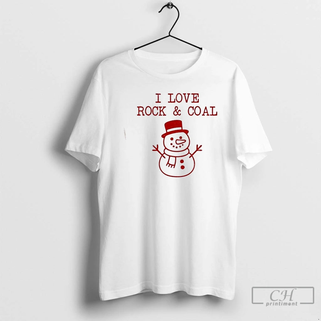Premium Snowman I Love Rock And Coal Christmas T-Shirts, Hoodie, Sweatshirt | RetroVerseTees.com