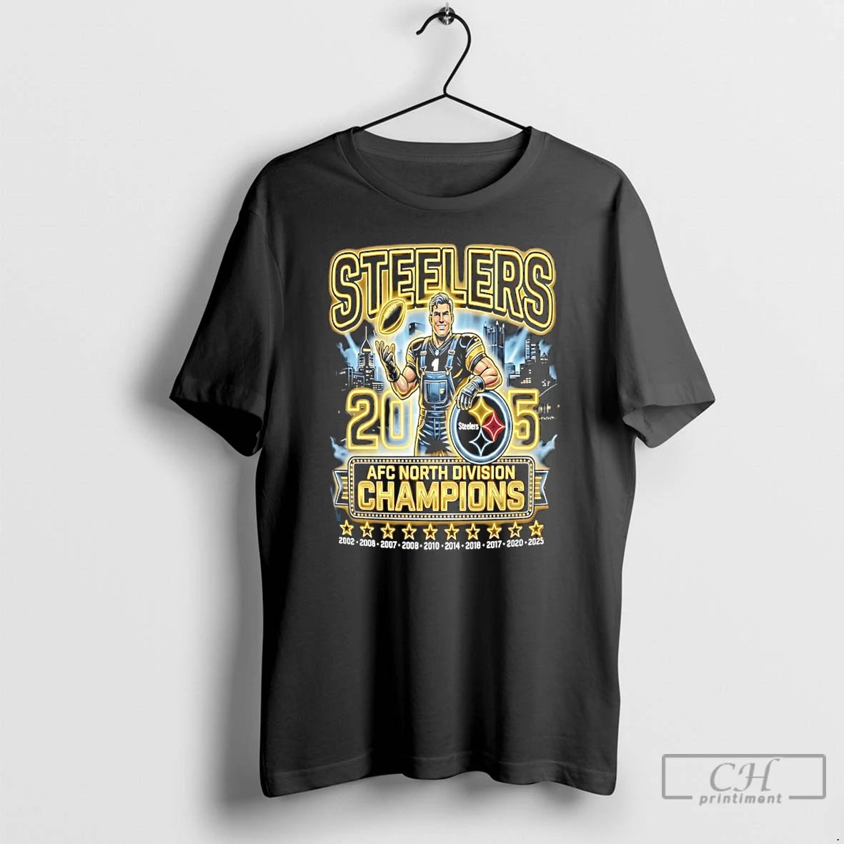 Premium Steelers Iron City Football 2025 Afc North Division Champions T-Shirts, Hoodie, Sweatshirt | RetroVerseTees.com