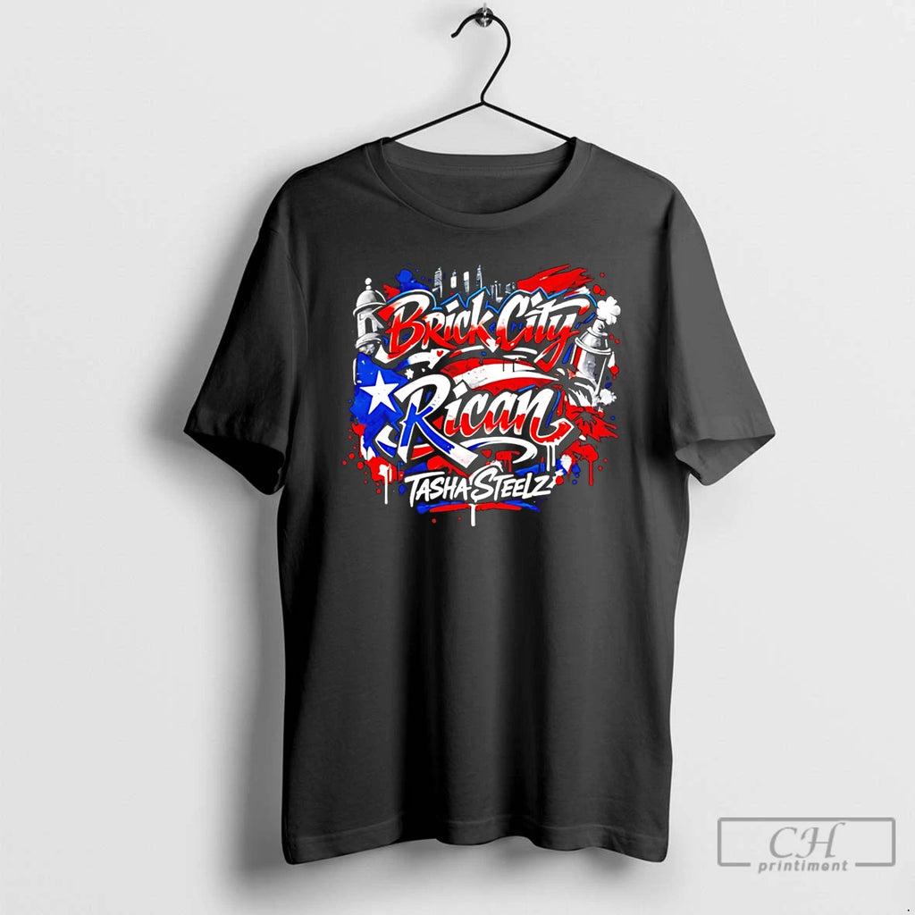 Premium Tasha Steelz Brick City Rican T-Shirts, Hoodie, Sweatshirt | RetroVerseTees.com