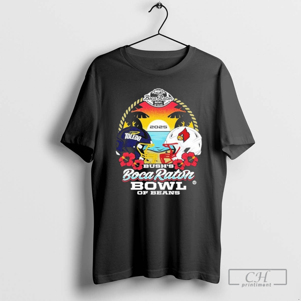 Premium Toledo Rocket Vs Louisville Cardinals Bushs Boca Raton Bowl Of Beans 2025 Helmet T-Shirts, Hoodie, Sweatshirt