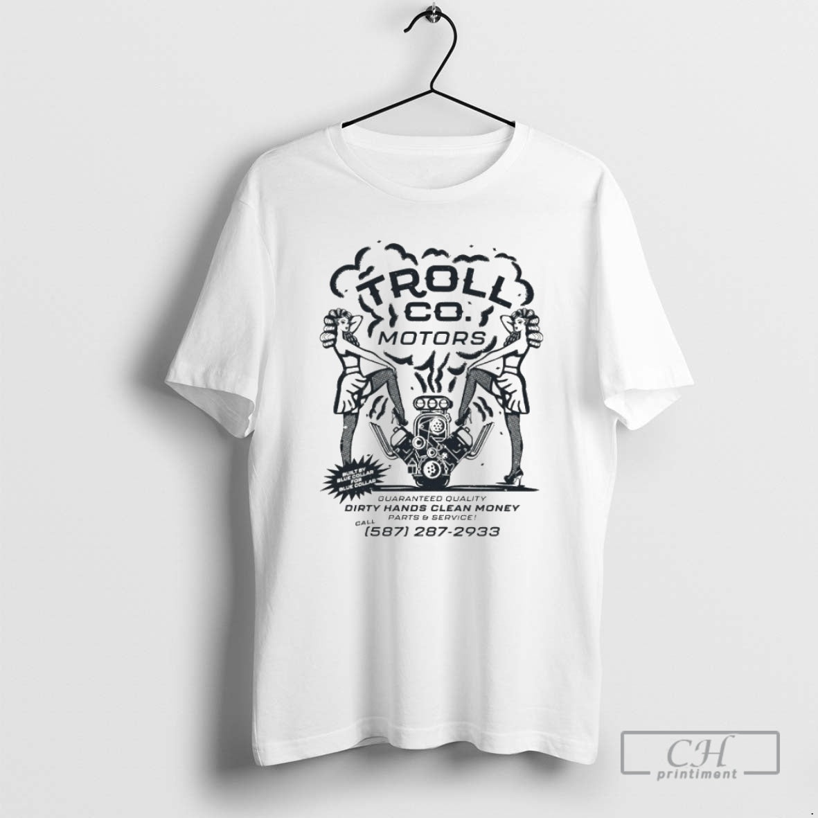 Premium Troll Co Troll Co Motors Dirty Hands Clean Money Shirt Sweater Hoodie, Sweatshirt | RetroVerseTees.com