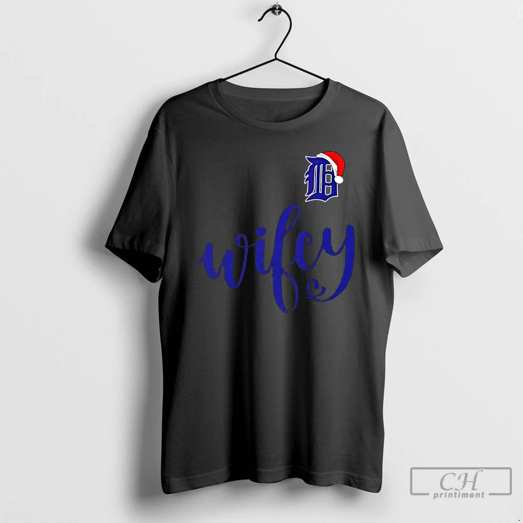 Premium Wifey Detroit Tigers Santa Hat Merry Christmas T-Shirts, Hoodie, Sweatshirt | RetroVerseTees.com