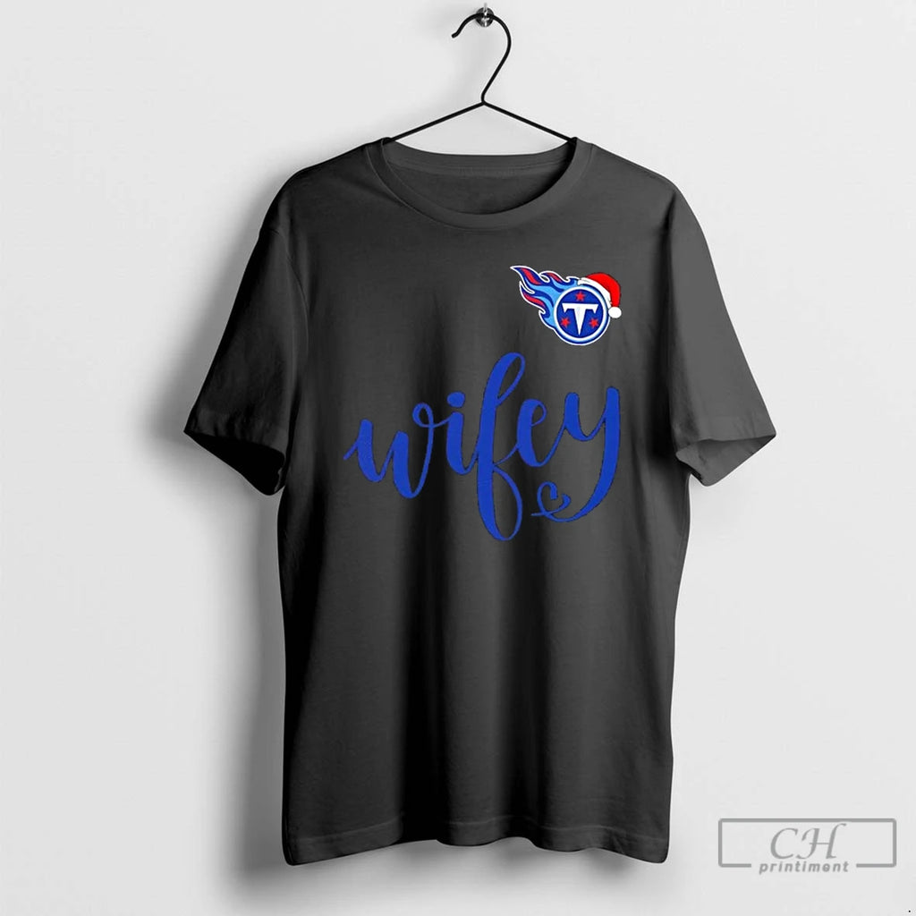 Premium Wifey Tennessee Titans Santa Hat Merry Christmas T-Shirts, Hoodie, Sweatshirt | RetroVerseTees.com
