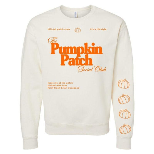 'Pumpkin Patch Social Club' Crewneck Sweatshirt T-Shirts, Hoodie | RetroVerseTees.com