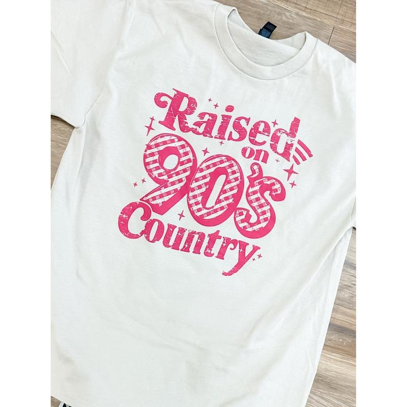 Raised On 90's Country Graphic Top T-Shirts, Hoodie, Sweatshirt | RetroVerseTees.com