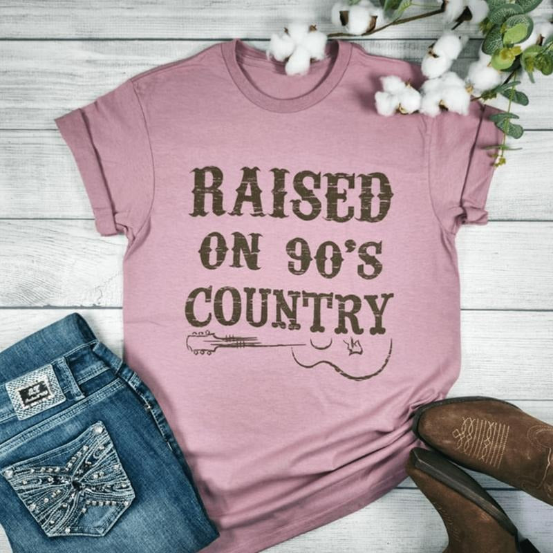 Raised on 90's Country Graphic T-shirt Hoodie, Sweatshirt | RetroVerseTees.com