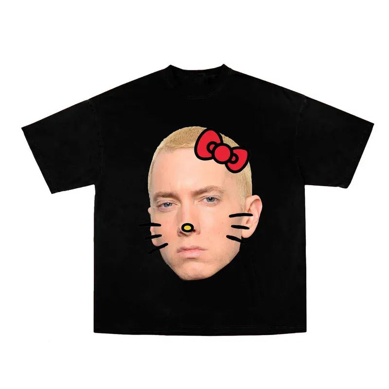 Rap God Kitty Big Face T-shirt, Rap Hip Hop Tee Menswear Top Streetwear Hoodie, Sweatshirt | RetroVerseTees.com