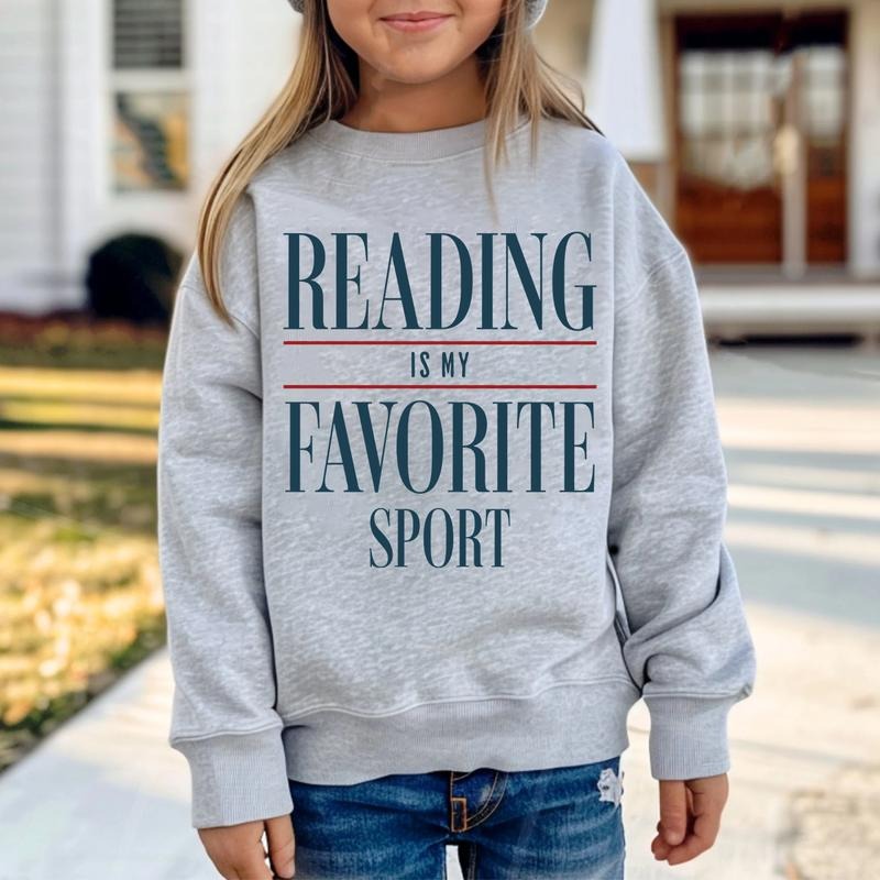 Reading is my favorite sport Youth Sweatshirt And Youth T-shirt, Vintage Reading Kids Shirt, Booklover Bookish Bookworm...
