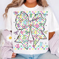 Retro Checkered Easter Coquette Bow T-Shirt, Easter Bow Shirt, Bunny Spring T-Shirt Hoodie, Sweatshirt | RetroVerseTees.com