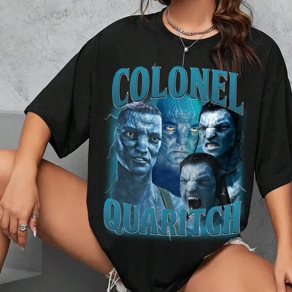 Retro Colonel Quaritch Avatar Vintage T-Shirt, Gift For Women and Man Unisex T-Shirt, Bootleg Tee Oversized Top...