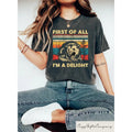 Retro First Of All I'm A Delight Sarcastic Angry Opossum Lover Shirt, Funny Animal Lover Tshirt Hoodie, Sweatshirt