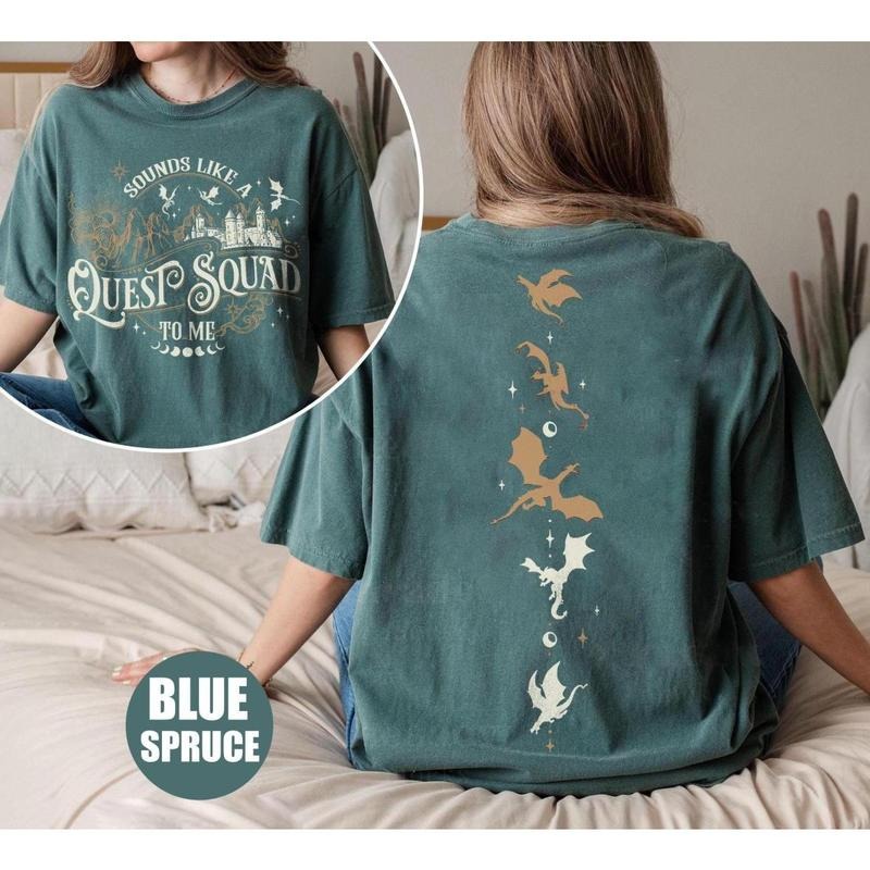 Retro Fourth Wing Quest Squad Comfort Colors Shirt, Vintage Ridoc Dragon Rider T Shirt, Onyx Storm Riorson House Tee,...