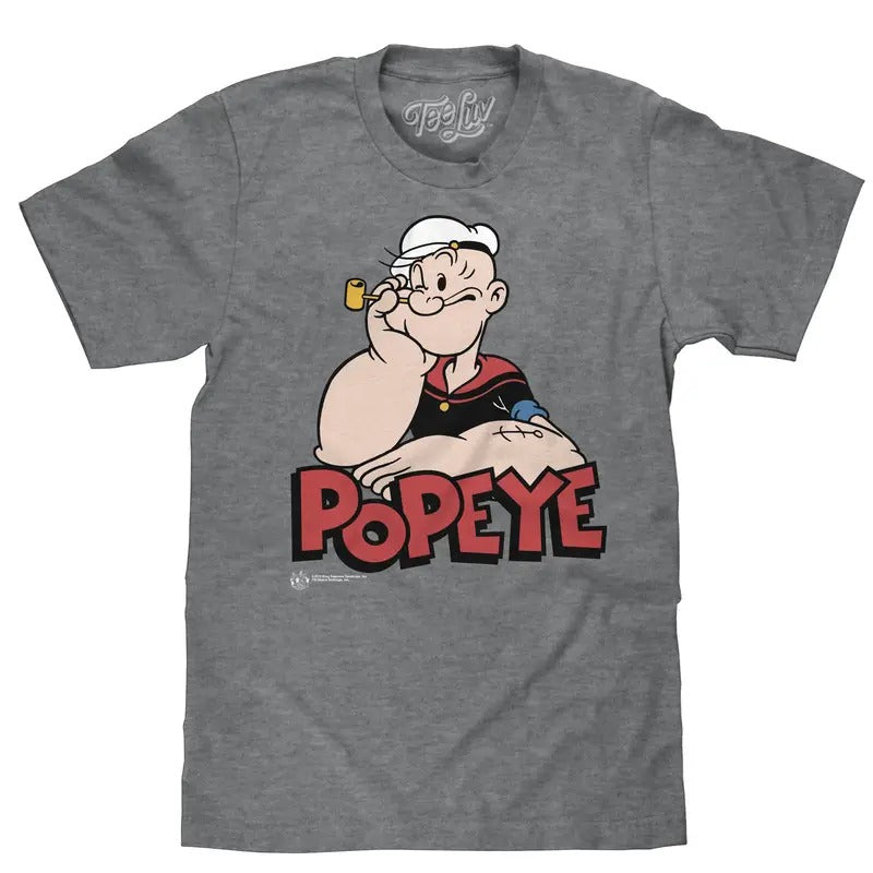 Retro Popeye T-Shirt - Graphite Gray Heather Hoodie, Sweatshirt | RetroVerseTees.com