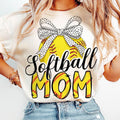Retro Softball Mama T-Shirt, Softball Shirt, Softball Coquette Bow T-Shirt, Softball Mom Shirt, Sports Mama T-Shirt, Game...