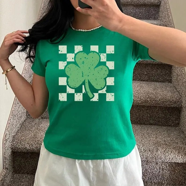 Retro St Patrick's Shirt, Shamrock Shirt, Retro Lucky Shirt, Vintage St Patrick's Day Shirt, Retro Clover Baby Tee, Y2K...