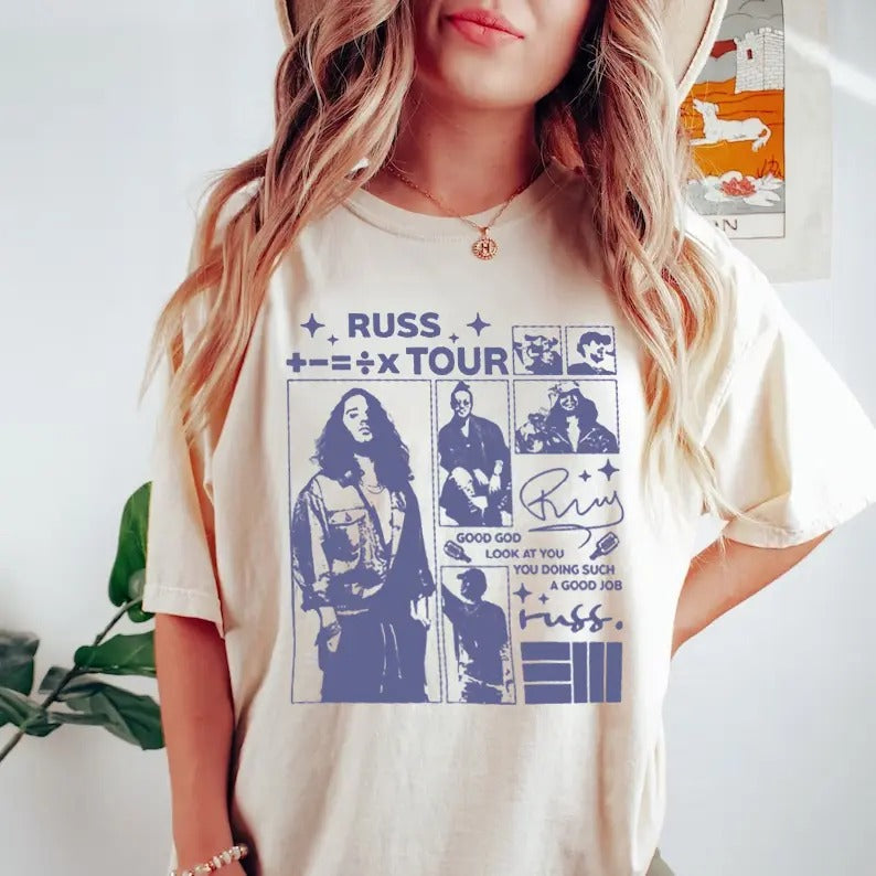 Russ Shirt Santiago Graphic T-shirt Russ Tour Sweatshirt Russ Vintage 90s Hoodie Gift For Fans Men Women | RetroVerseTees.com