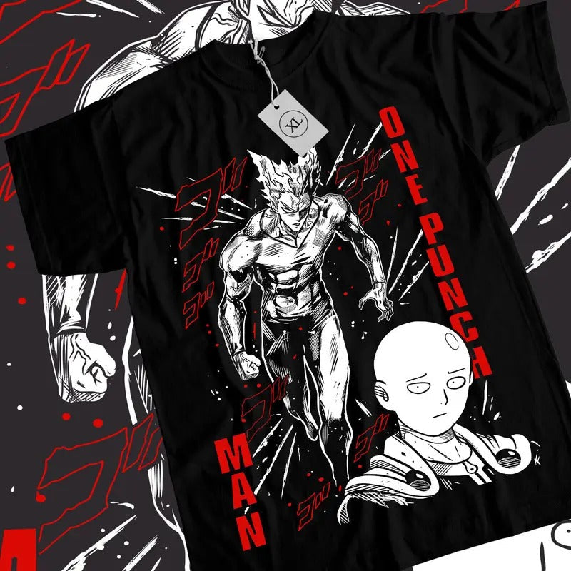 SAITAMA One Punch Man T-Shirt S-4XL Anime Manga Gifts Black Short Sleeve Tshirt S-4XL Hoodie, Sweatshirt | RetroVerseTees.com
