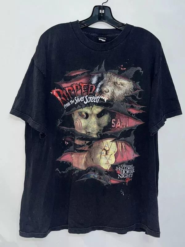 SAW Movie Baggy Horror Halloween Cyber Grunge black T Shirt NH11833style{n002}2 Hoodie, Sweatshirt | RetroVerseTees.com