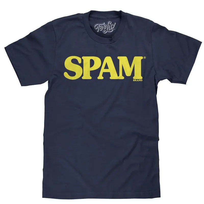 SPAM Logo T-Shirt - Navy Hoodie, Sweatshirt | RetroVerseTees.com