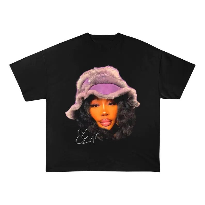 SZA SOS Tour Graphic Vintage Y2K Tee Shirt - Purple Butterfly Design Unisex Top Tee Hoodie, Sweatshirt | RetroVerseTees.com