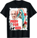[Sale Off 40%] Pray for Pope Francis T-Shirt Unisex Short Sleeve Retro Graphic Tee Hoodie, Sweatshirt | RetroVerseTees.com