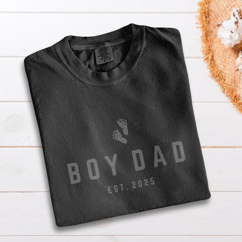[Sale up to 50%]  Comfort Colors Boy Dad Custom Est Shirt, Boydad Tee, Dad of Boys Gift, Father's Day Shirt, New Dad Gift...