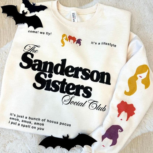 'Sanderson Sisters Social Club' Crewneck Sweatshirt T-Shirts, Hoodie | RetroVerseTees.com
