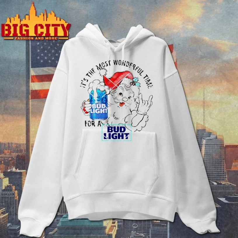 Santa It’s The Most Wonderful Time For A But Light christmas Shirt
