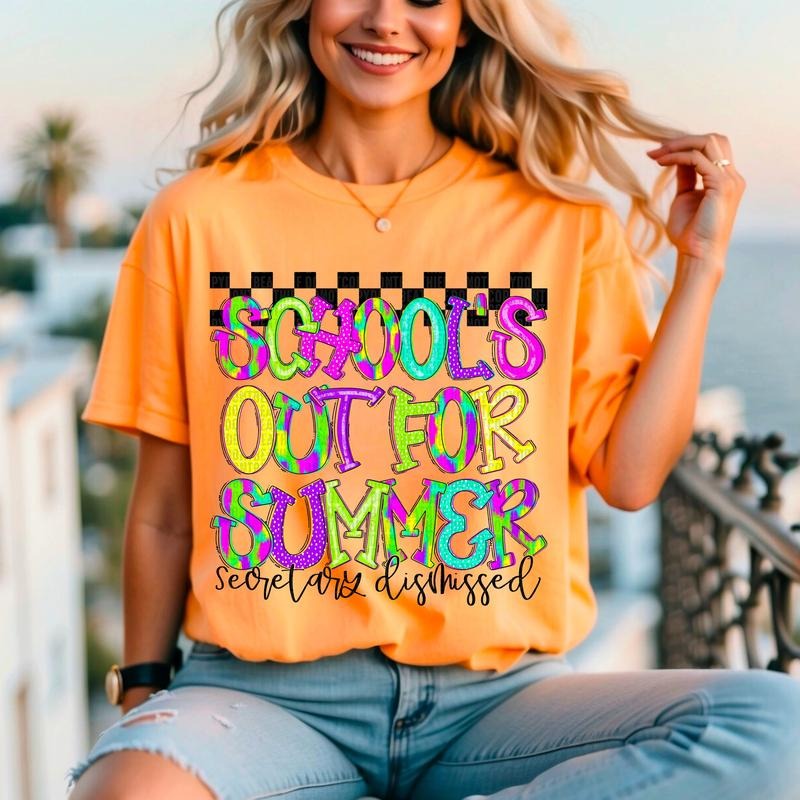 School's Out Secretary DTF Transfers - THIS IS NOT A SHIRT Hoodie, Sweatshirt | RetroVerseTees.com