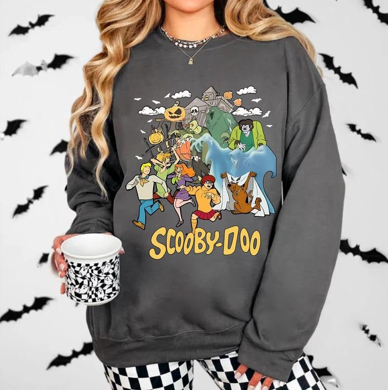 Scooby Doo Halloween Sweatshirt, Vintage Halloween Cartoon Tee Shirt, Retro Nostalgia Halloween Sweatshirt Hoodie