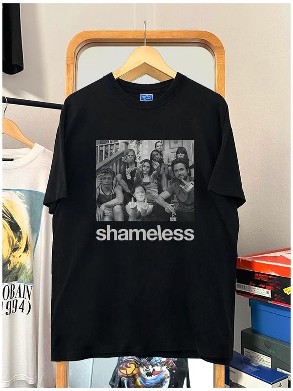Shameless "Family" Vintage Oversized Tee Anime T-shirt 100% Cotton Original Design Men's Top Black Casual Menswear Tshirt...