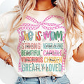 She is Mom T-Shirt, Flower Mom T-Shirt, Blessed Mom T-Shirt, Mom Coquette T-Shirt, Mom T-Shirt, Mom Life T-Shirt,...
