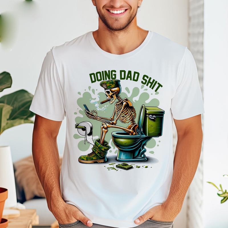 Skeleton Doing Dad Sh!t Shirt Military Uniform Funny, Happy Fathers Day Shirt, Gift For Husband Hoodie, Sweatshirt