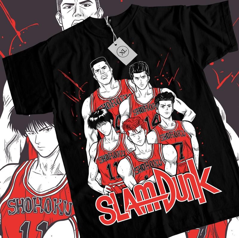Slam Dunk Team T-Shirt S-4XL Basketball For Anime Manga Black Tshirt Tee Tshirt S-4XL Hoodie, Sweatshirt | RetroVerseTees.com