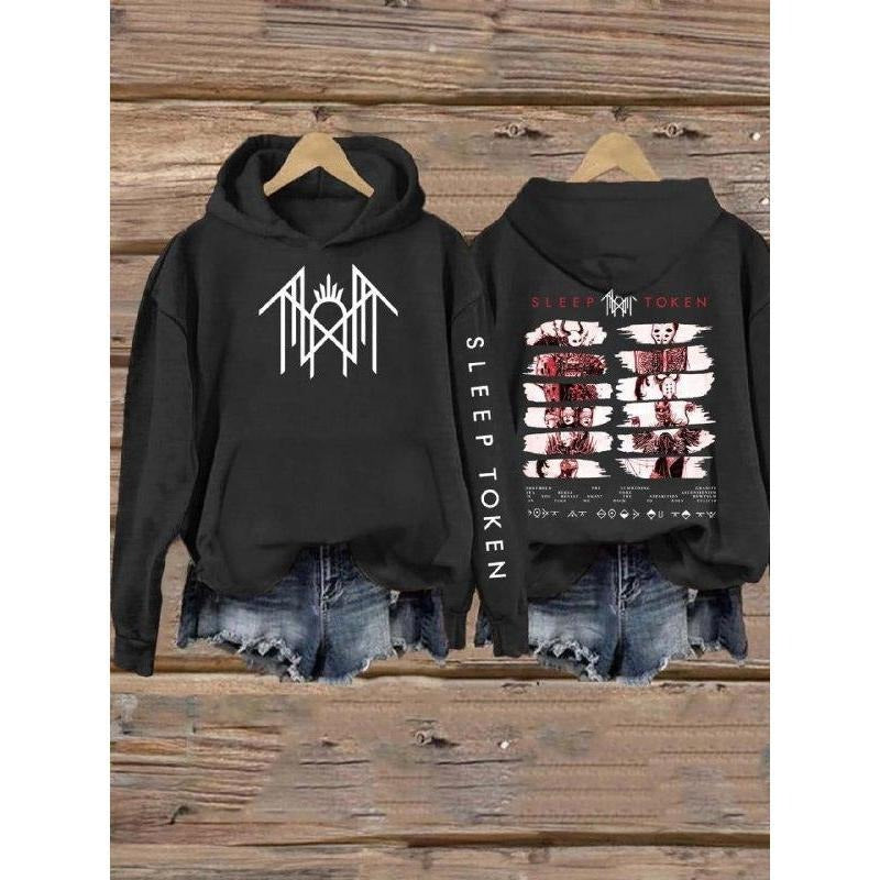 Sleep Token Hoodie 2 sides and left sleeve Print Logo Sleep Token style 2FDS T-Shirts, Sweatshirt | RetroVerseTees.com