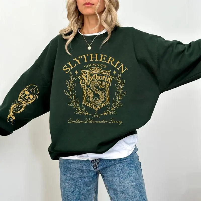 Slytherin Sweatshirt, Wizard House Sweatshirt, Wizard House, Wizard School Sweatshirt, Studio Trip, Booklover Womenswear...