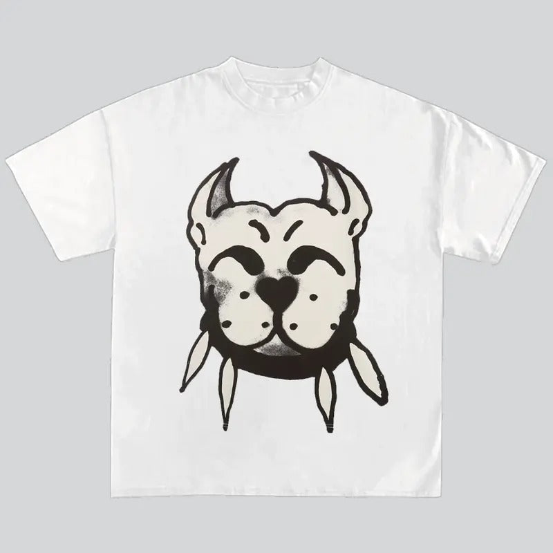 Smile With Dog Retro Graphic Y2k Streetwear T-Shirt Hip Hop Genz Hoodie, Sweatshirt | RetroVerseTees.com