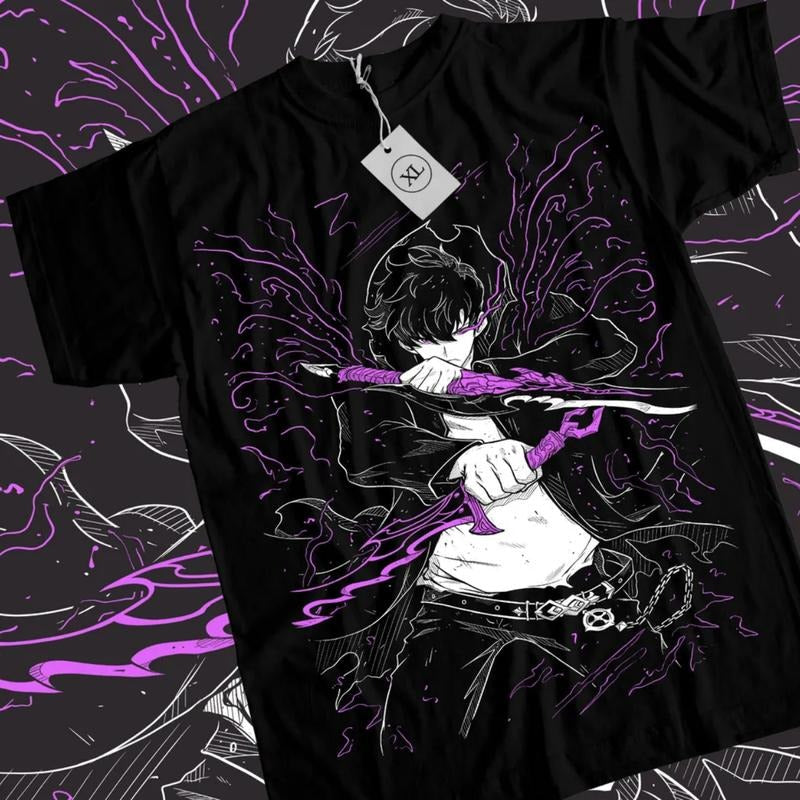 Solo Leveling Anime T-Shirt & Sweatshirt, Sun Jinwoo Graphic Tee, Anime Manga Lover Gifts Ball Cotton Hoodie