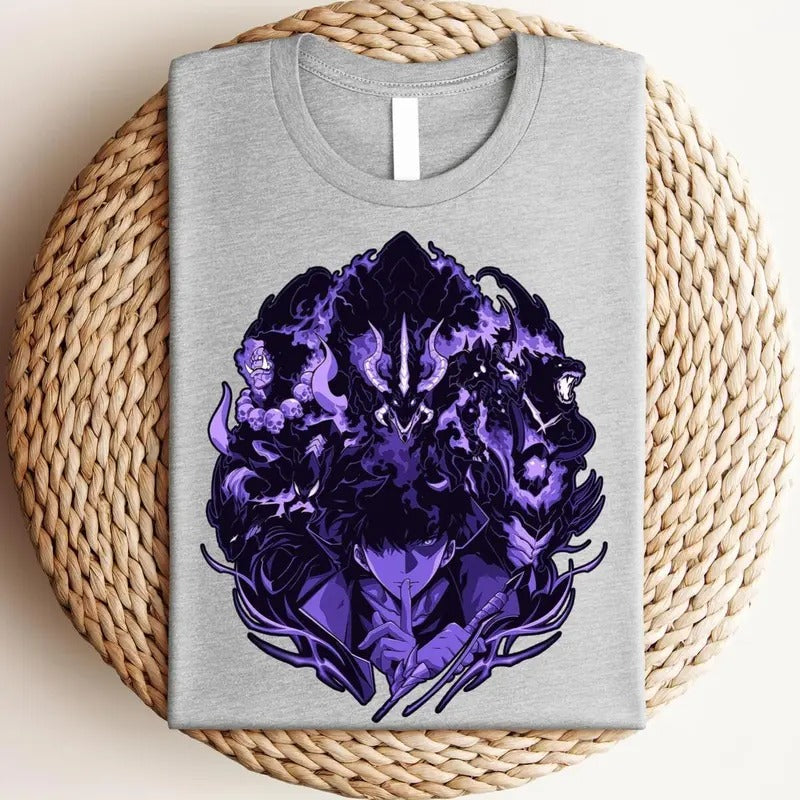 Solo Leveling Shirt, Sung Jinwoo Shirt, Necromancy Shirt, Anime Graphic Tees, Gift For Him, Gift For Her, Unisex Shirt,...