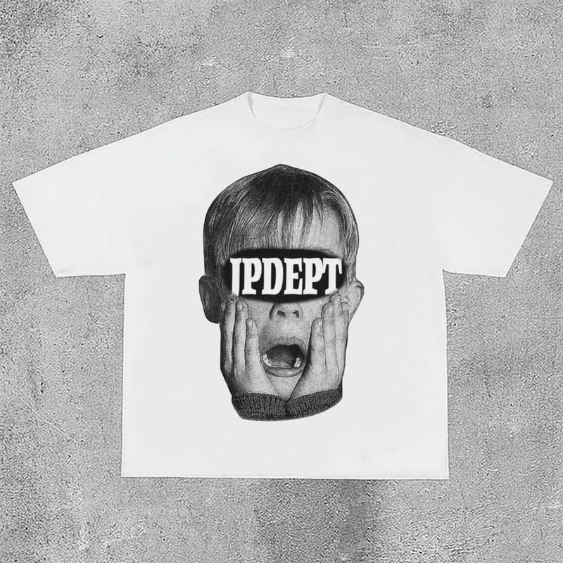 Sopula Vintage Horrified Boy Graphic Cotton T-Shirt Hoodie, Sweatshirt | RetroVerseTees.com