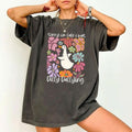 Sorry I'm Late I Was Dilly Dallying Goose T-Shirt, Floral Goose T-shirt, Sarcastic Retro Tee, Funny Mama T-shirt, Boho...